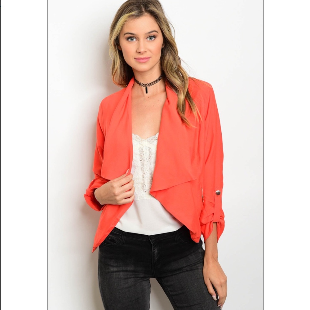 ❤️💛 Coral Blazer Jacket 💛❤️